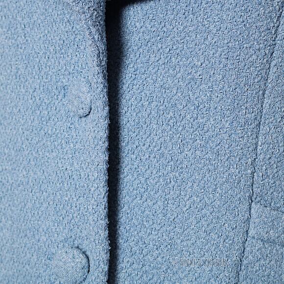 Etcetera Light Blue Boucle Wool Blend Blazer Coat Textured Jacket Womens Size 16 - Picture 3 of 9